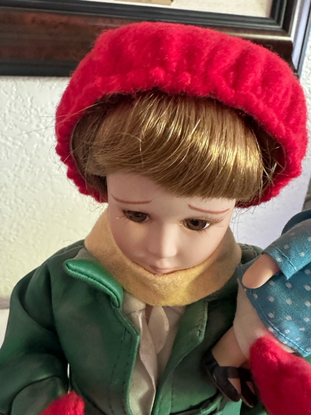 WInter -  Doll with Green Jacket, Red Hat & Mittens - Kids Toy - Picture 6 of 6